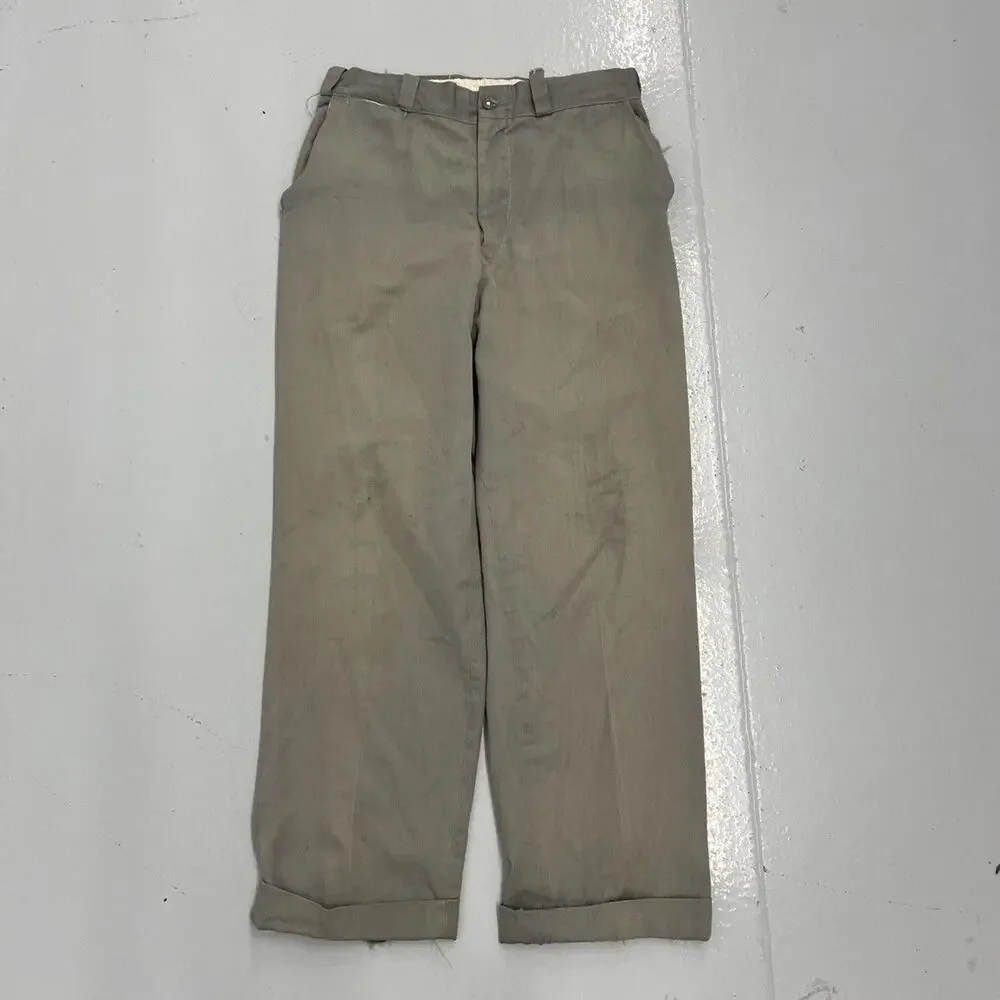 Vintage 60s Big Mac Grey Sanforized Workwear Chinos 30x28